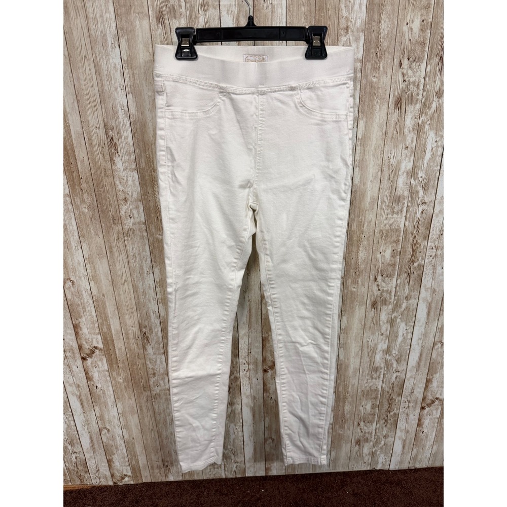 Mud Pie Womens White Denim Jeggings Pull On Skinny Pants Size S Small